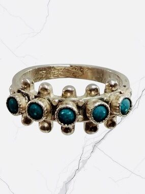 Sterling Silver Turquoise Accent Ring - Turquoise